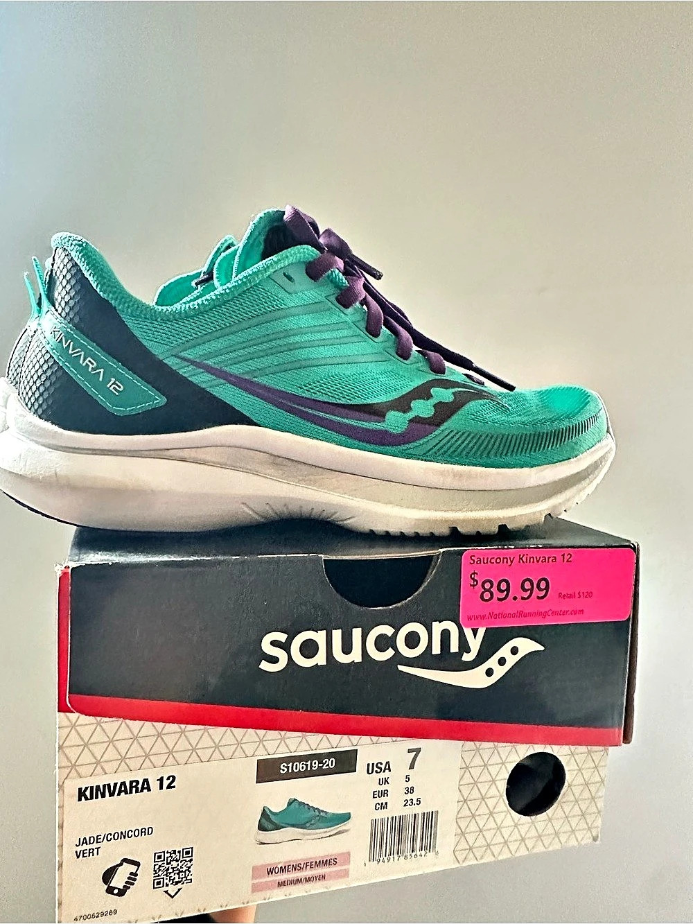 Saucony Kinvara 12 Women's Athletic Shoes Green & Purple US 7